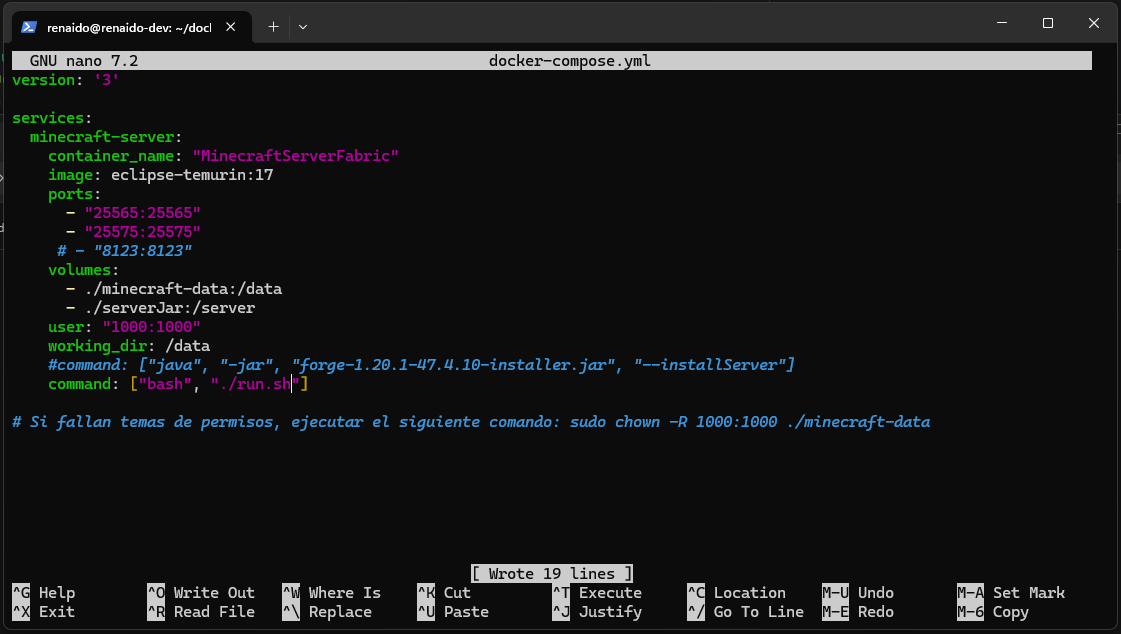 Modificando el docker-compose.yml